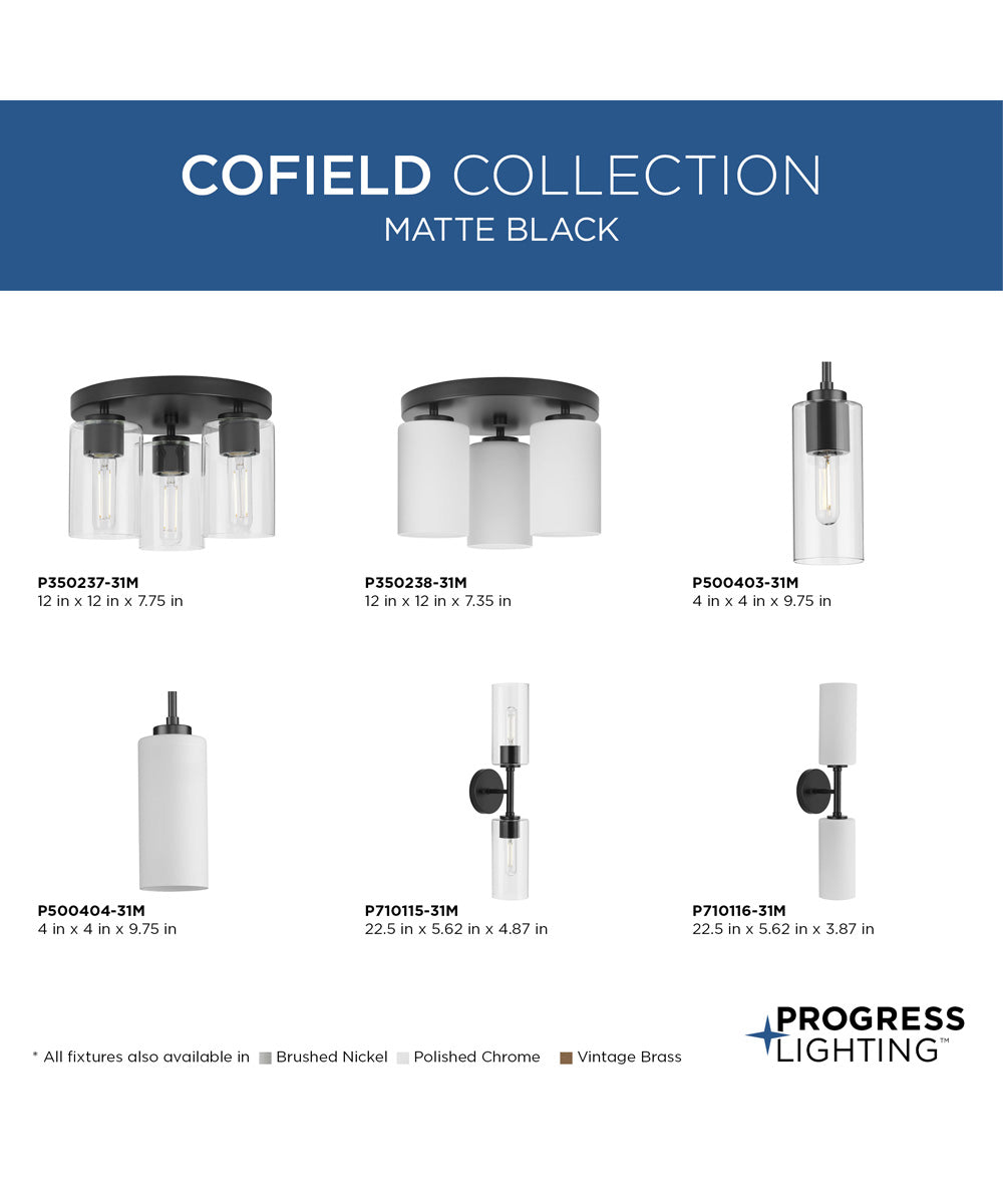 Cofield 12 in. 3-Light Flush Mount P350237 Matte Black