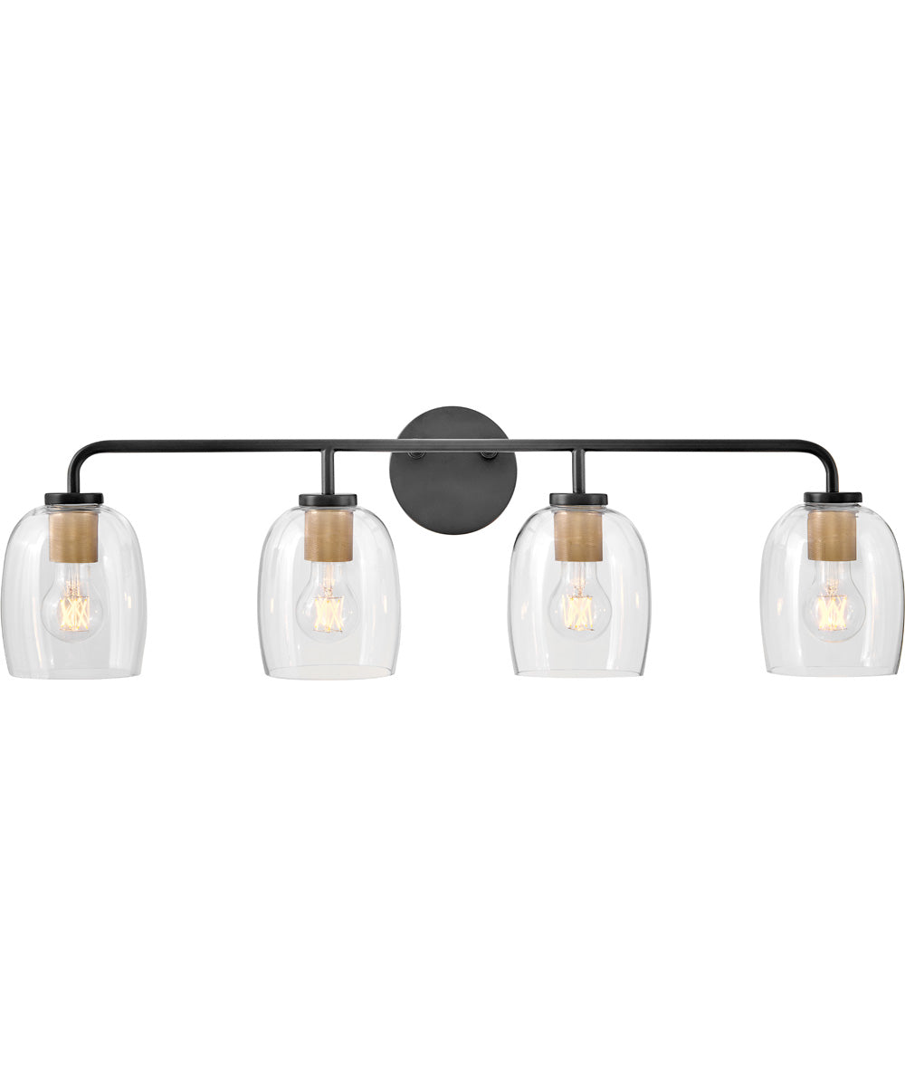 Percy 4-Light Large Four Light Vanity in Black