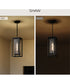 Shaw 17 Inch 1 Light Outdoor Pendant with Clear Glass Textured Black