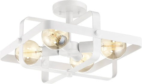 16"W Prana 4-Light Close-to-Ceiling White