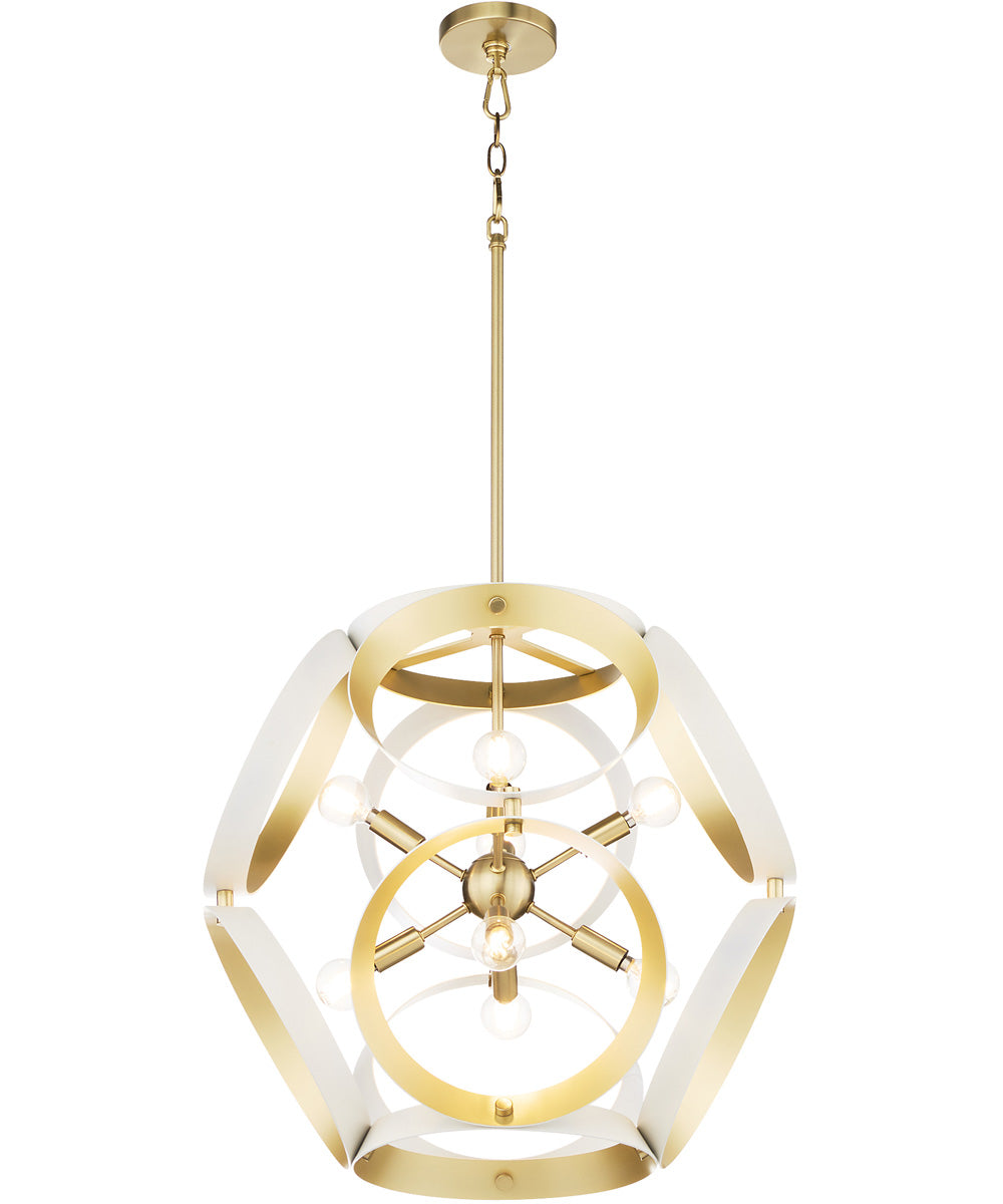 Domain 8-light Pendant Studio White|Aged Brass