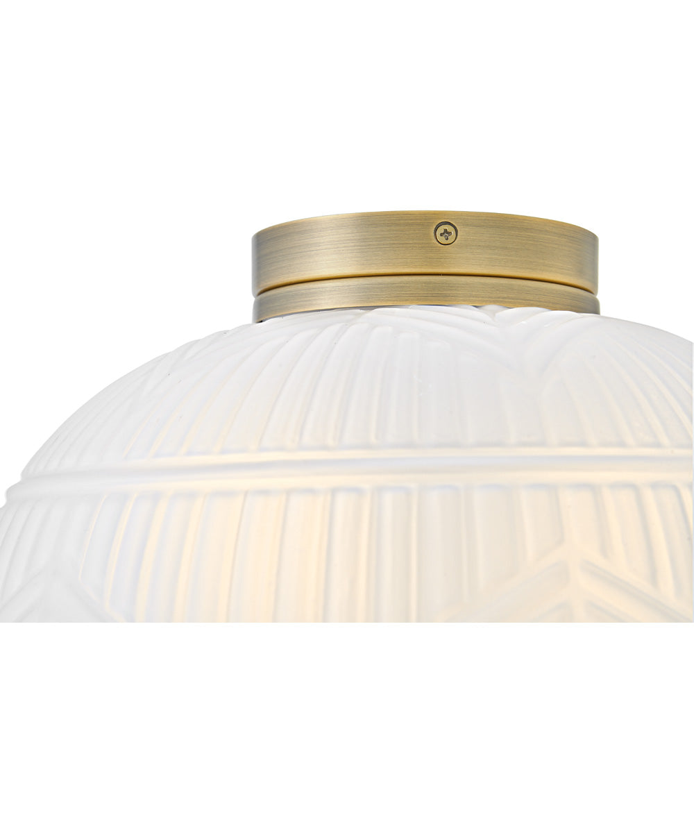 Devon 2-Light Small Flush Mount in Lacquered Brass