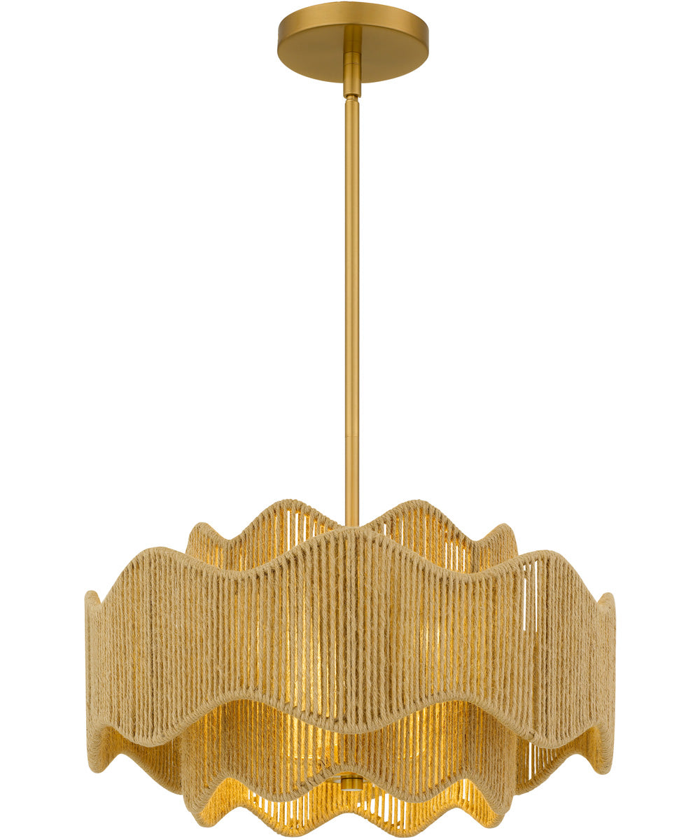 Evander 3-light Pendant Brushed Gold
