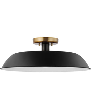 Colony 1-Light Close-to-Ceiling Matte Black / Burnished Brass
