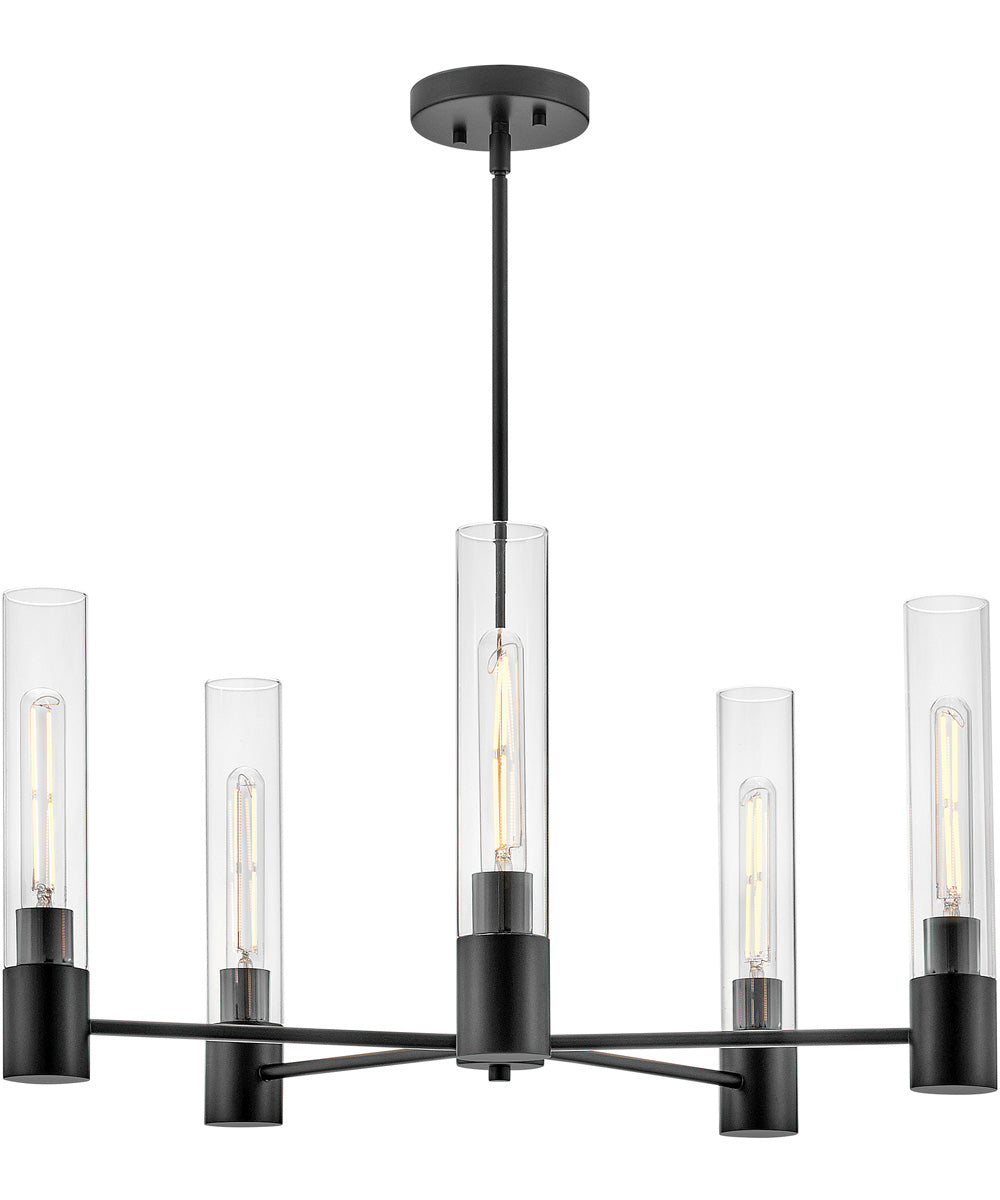 Shea 5-Light Medium Single Tier Chandelier in Black