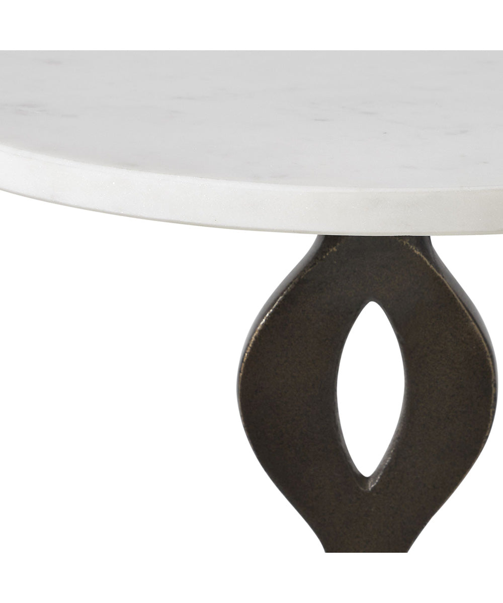 Ila Round White Drink Table