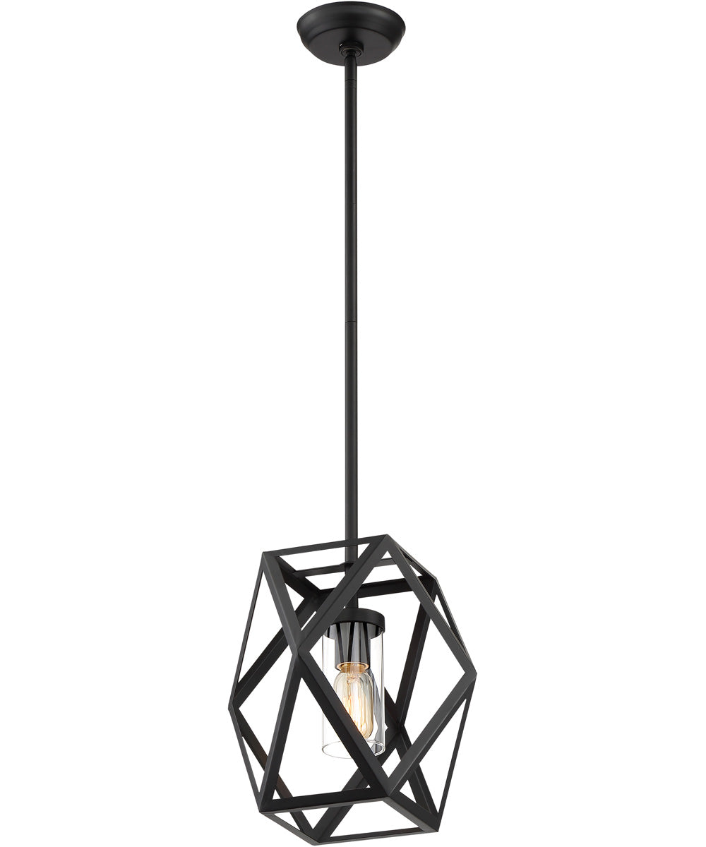8"W Zemi 1-Light Pendant Black