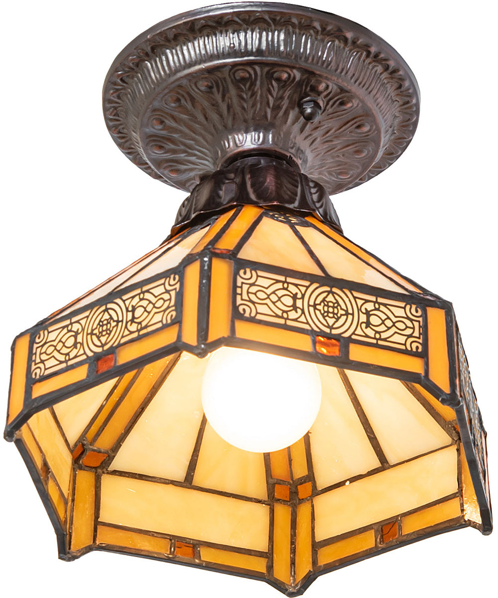 8" Wide Peaches Flushmount