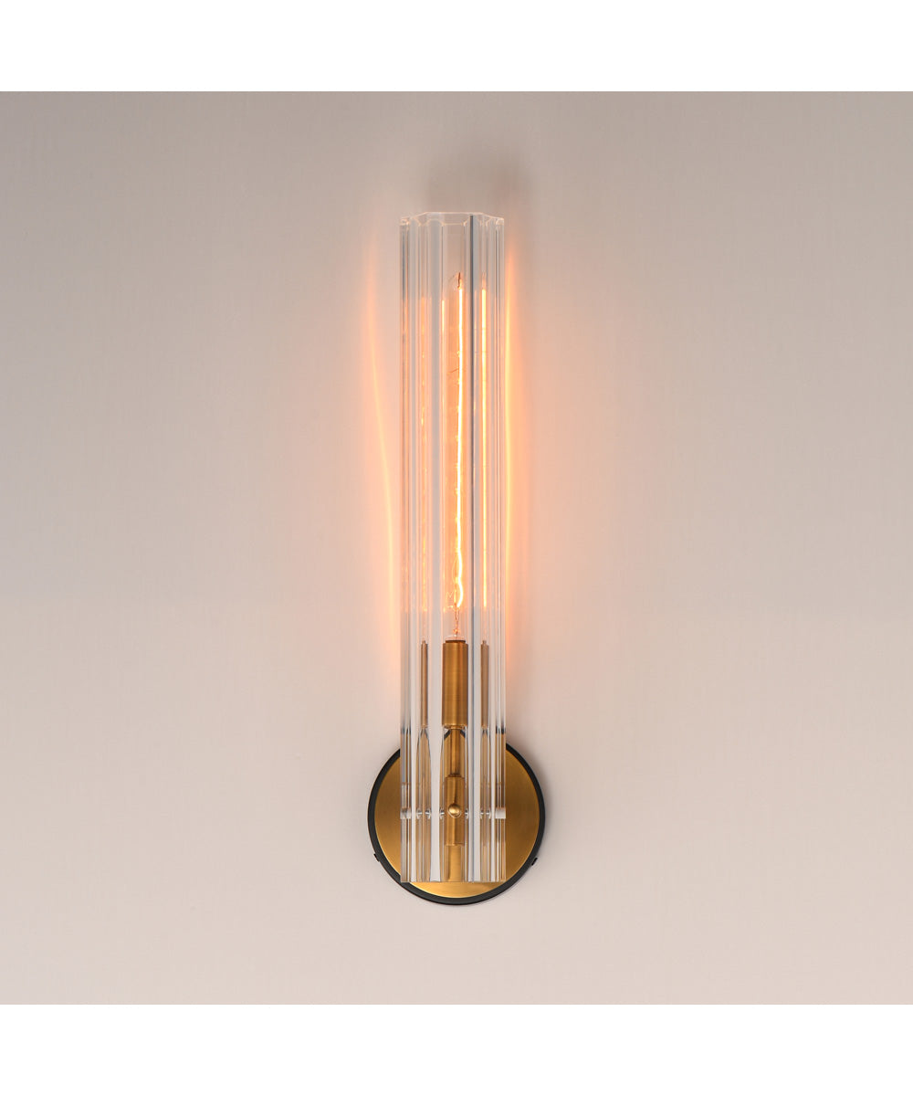 Flambeau 1-Light Wall Sconce Black / Antique Brass