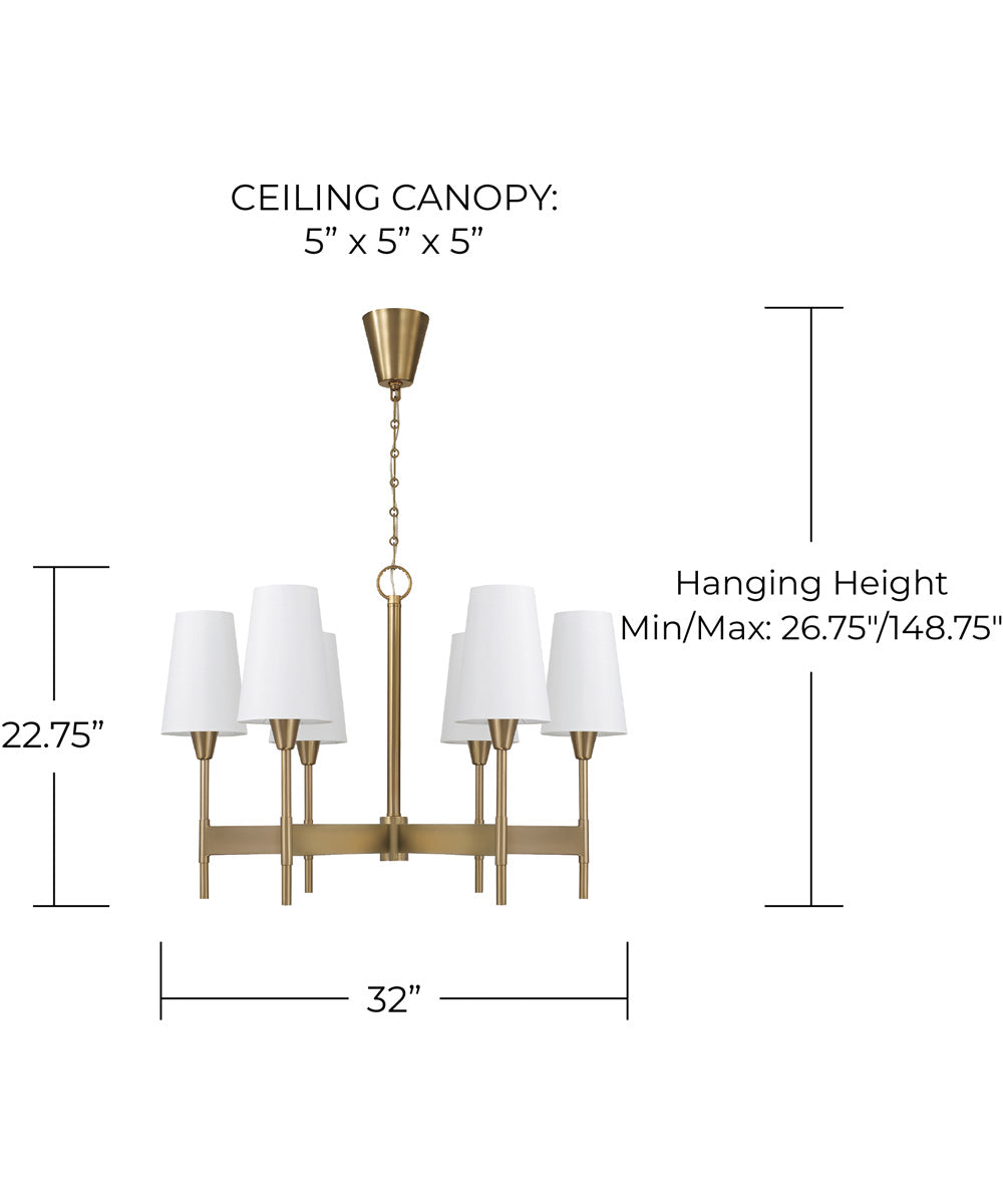 Leland 6-Light Chandelier Aged Brass