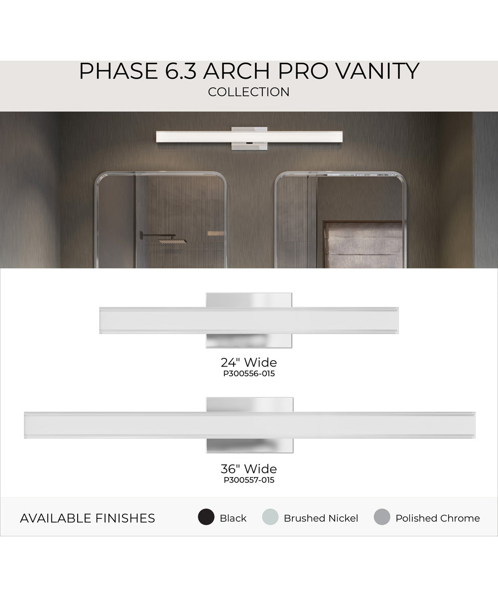 Phase 6.3 36 in. 5CCT Integrated LED Linear Vanity Light Polished Chrome