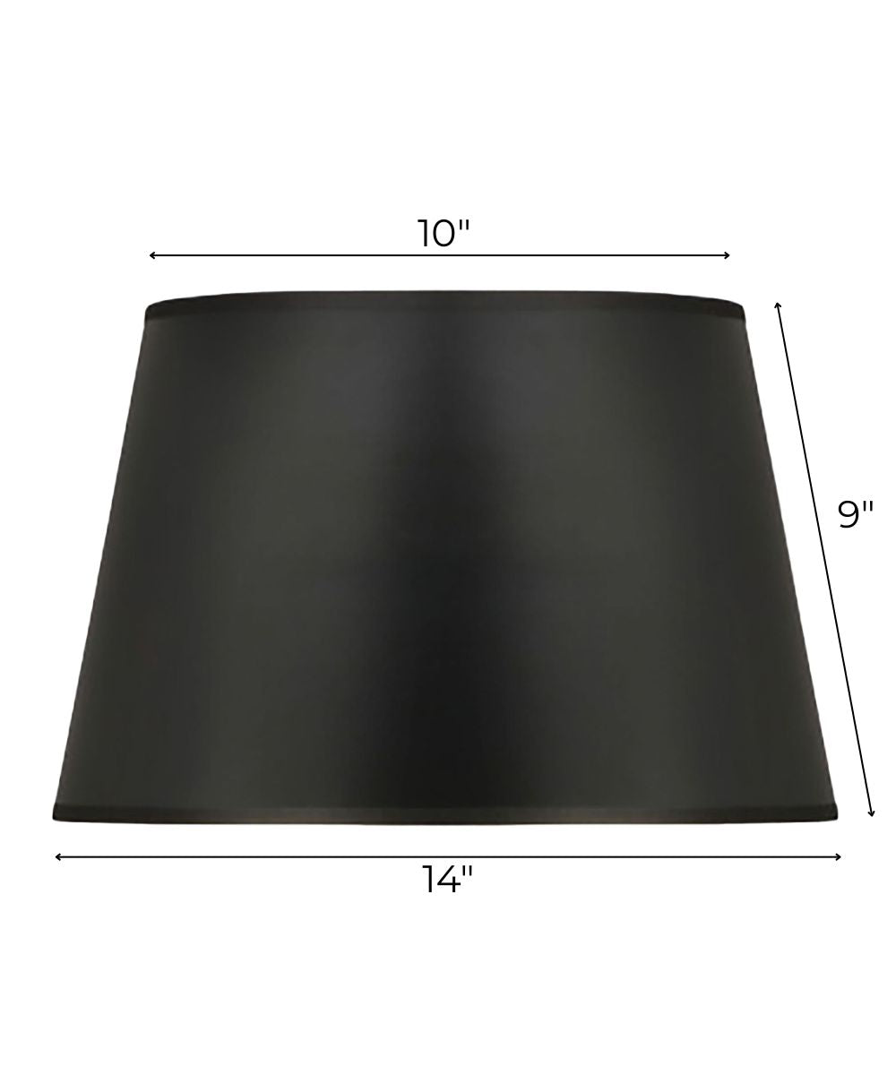 (7x10) (9x14) x 9 Black/Opaque Gold Foil Tapered Oval Hardback Lampshade