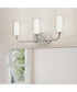 Mack 3-Light Vanity Light with Layered Glass Shades Brushed Nickel
