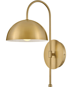 Lou 1-Light Medium Single Light Sconce in Lacquered Brass