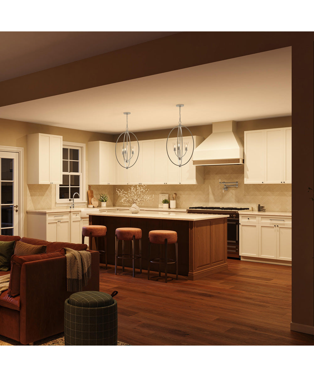 Jheni 3-Light Foyer Pendant with Clear Glass Shades Brushed Nickel