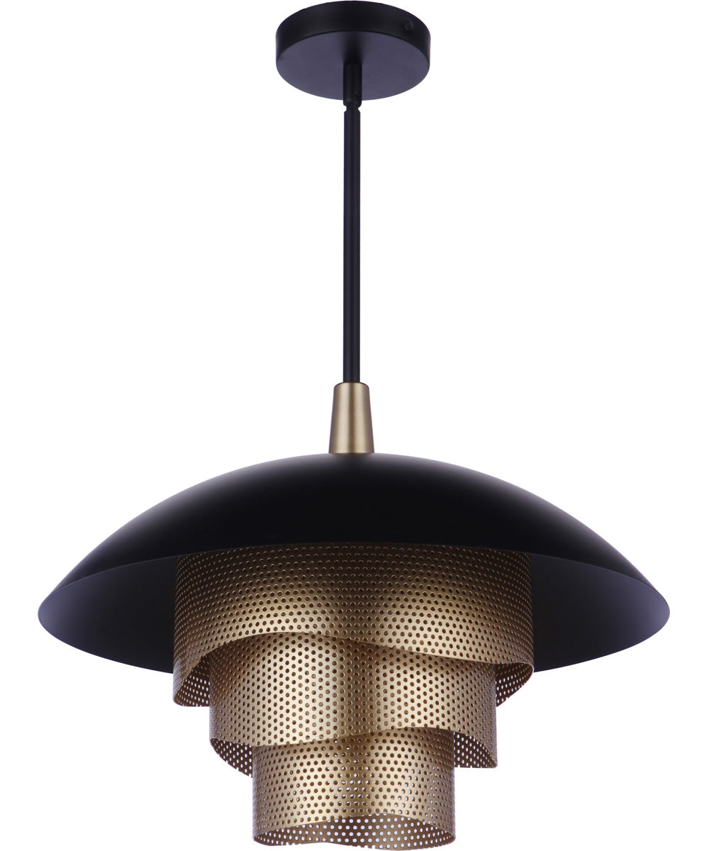 Sculptural Statement Pendants 1-Light Lighting Flat Black/Matte Gold