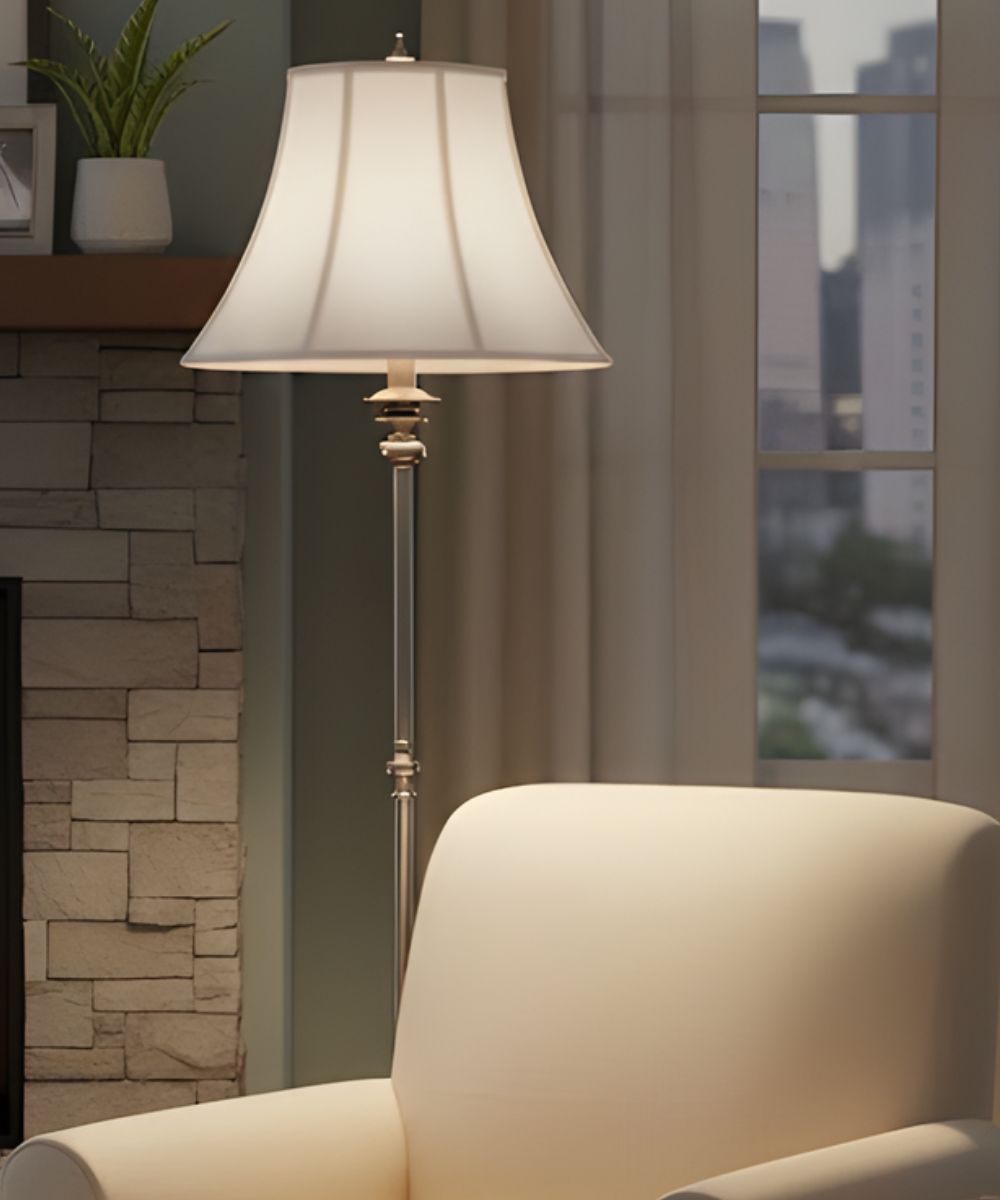 65"H Antique Nickel  Signature by Stiffel Floor Lamp, 3-Way