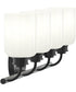 Reines 4-Light Bath Vanity with Opal Glass Shades Matte Black