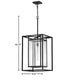 Max 1-Light Extra Large Hanging Lantern 12v in Black