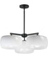 Glazed 3-Light Chandelier White / Black