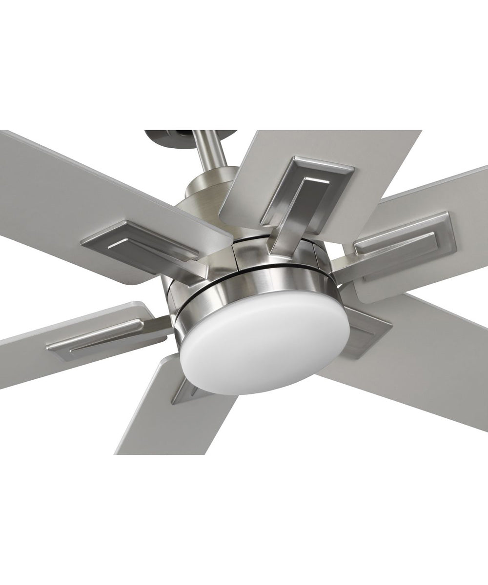Dallam 60 in. 6-Blade Ceiling Fan with Integrated CCT-LED Light Brushed Nickel