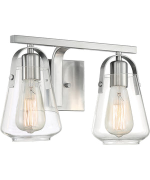 14"W Skybridge 2-Light Vanity & Wall Brushed Nickel