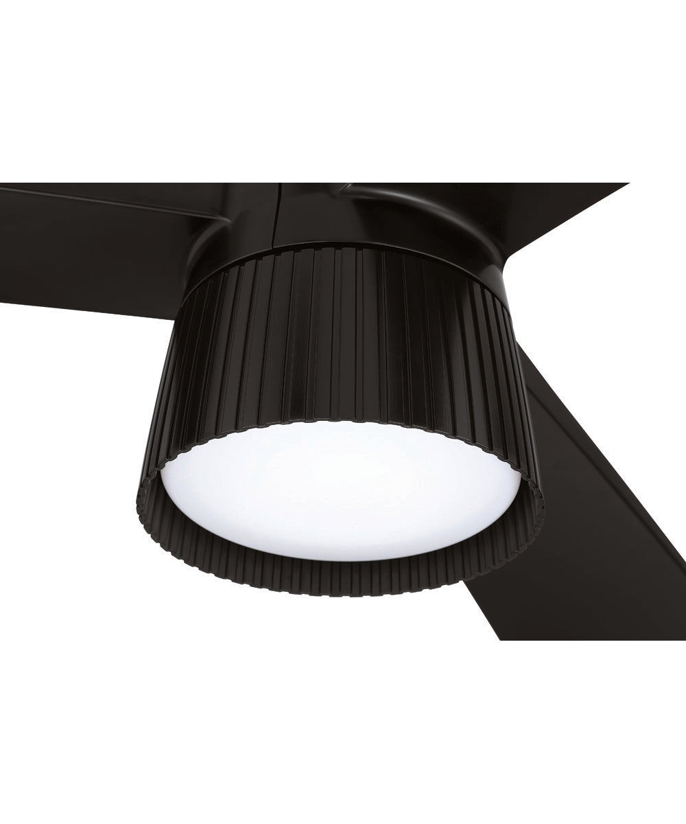 Canto 52" 3-Blade Indoor/Outdoor Rated Damp Ceiling Fan 1-Light Fan Flat Black