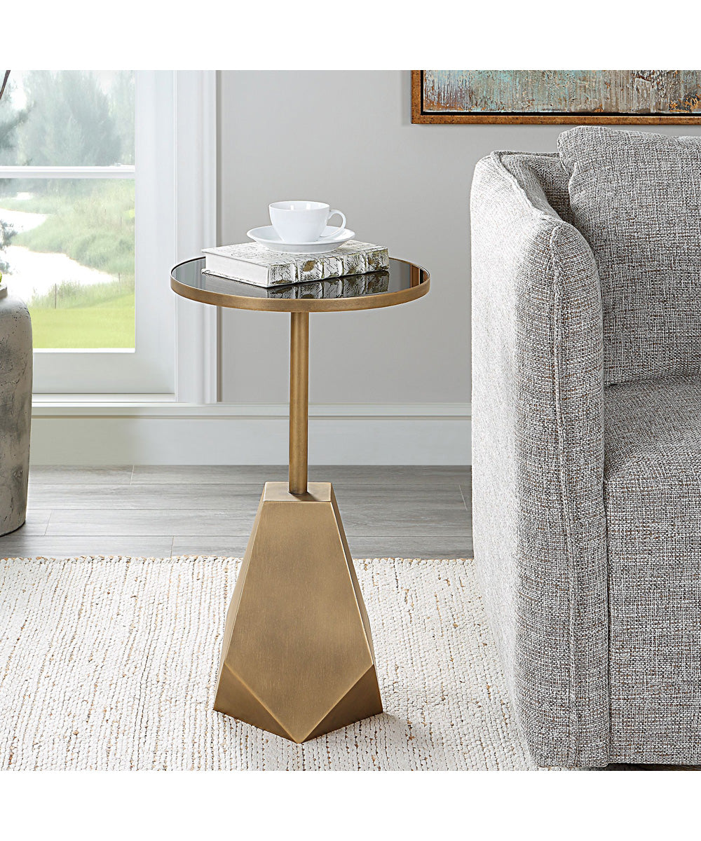 Comet Geometric Bronze Accent Table
