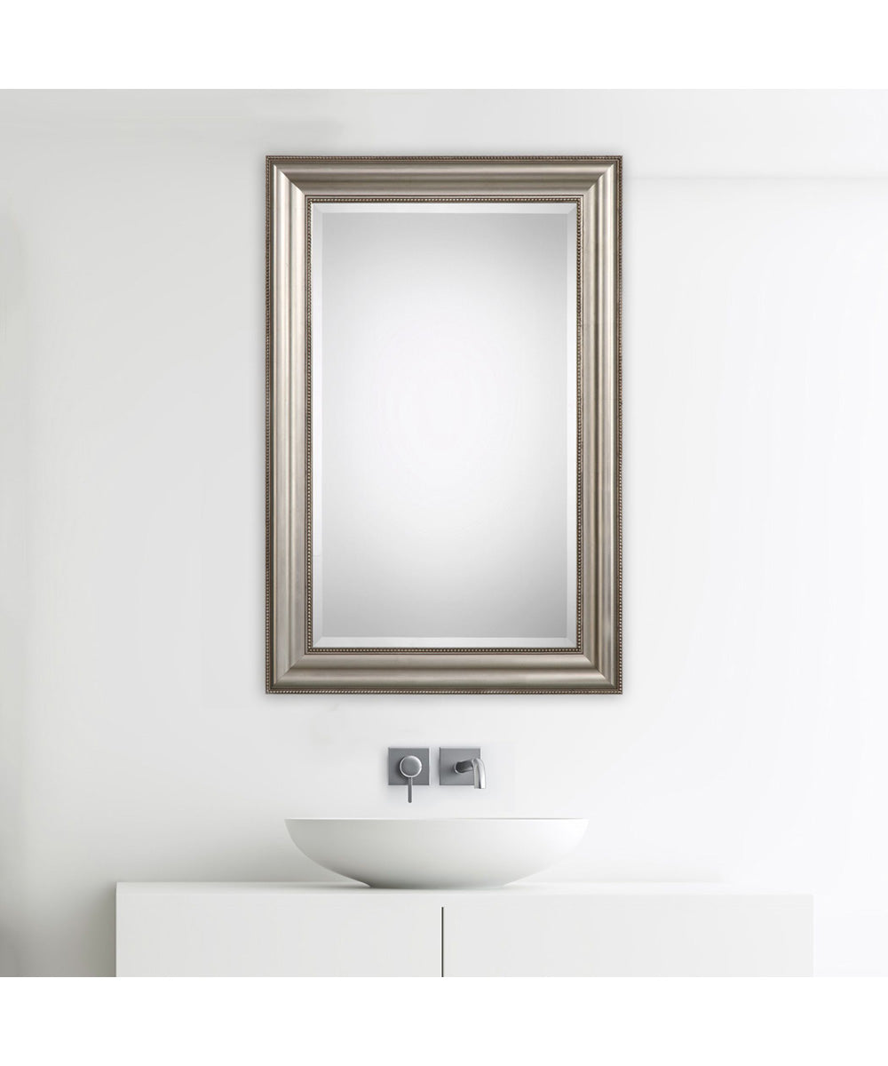 24x36" Wall Mirror Lightly Antiqued Champagne Silver Leaf