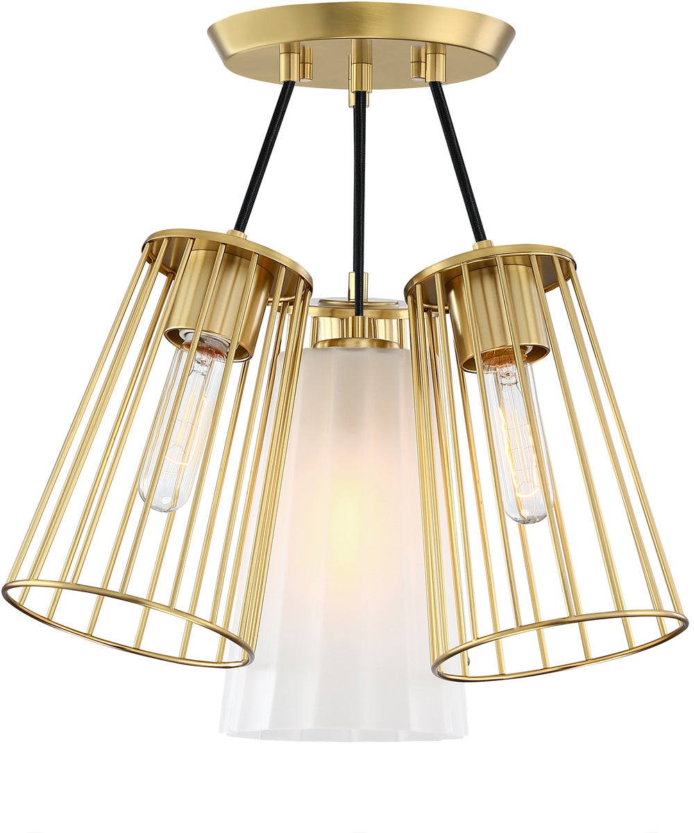 Liana 4 Light Semi Flush Mount Brushed Gold