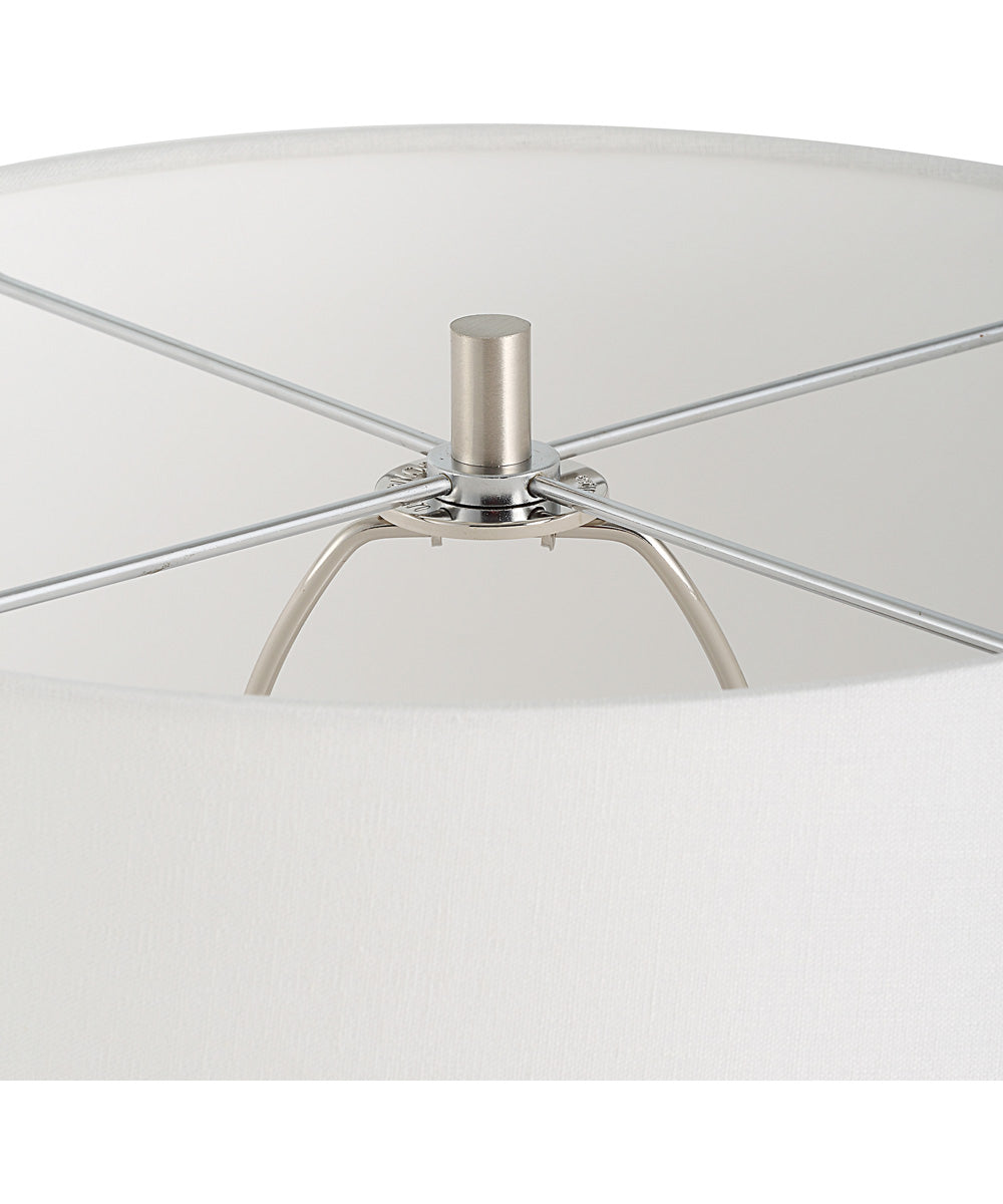 Quinn White & Silver Table Lamp