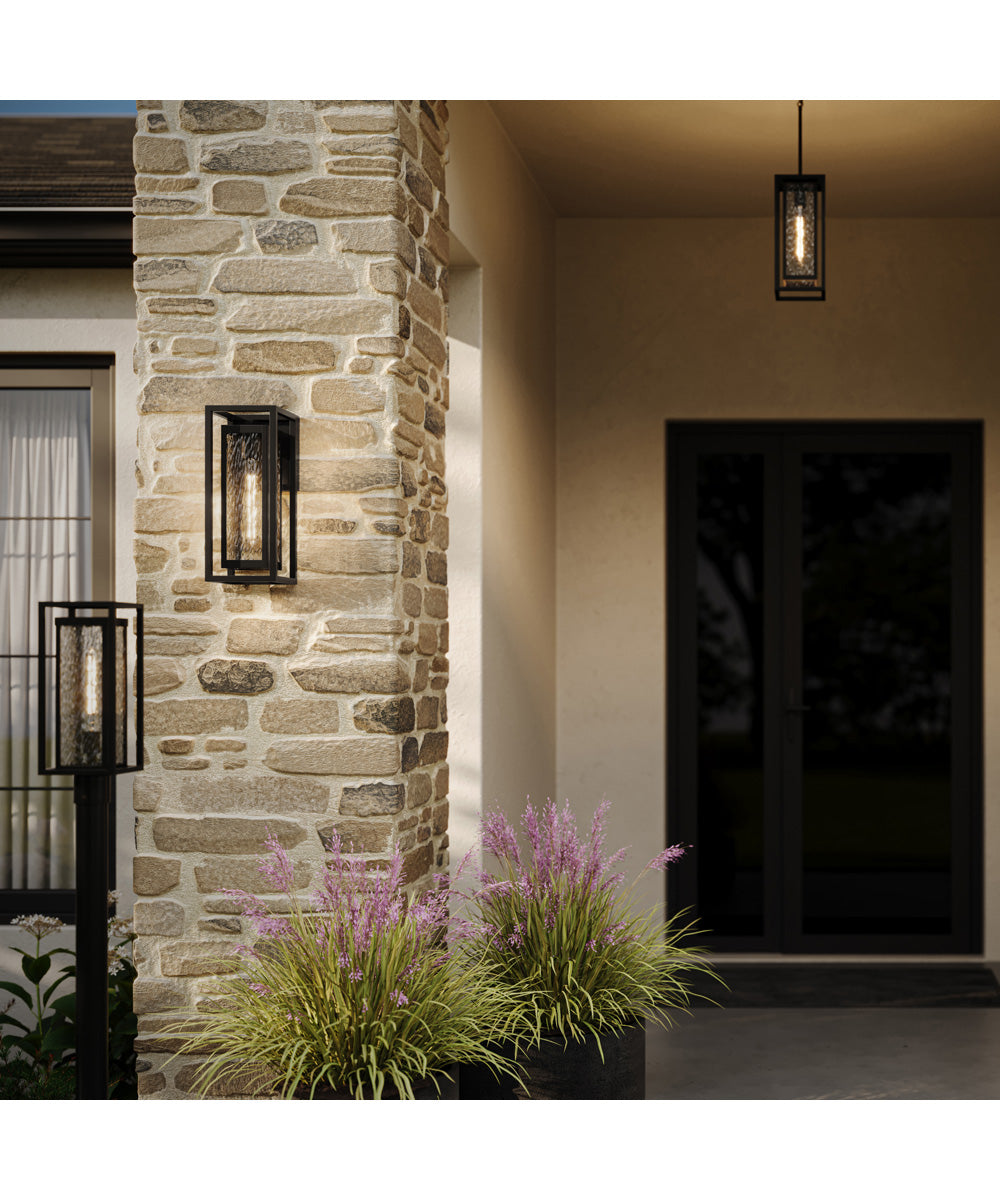 Shaw 19.5 inch 1 Light Outdoor Wall Light with Clear Glass Textured Black