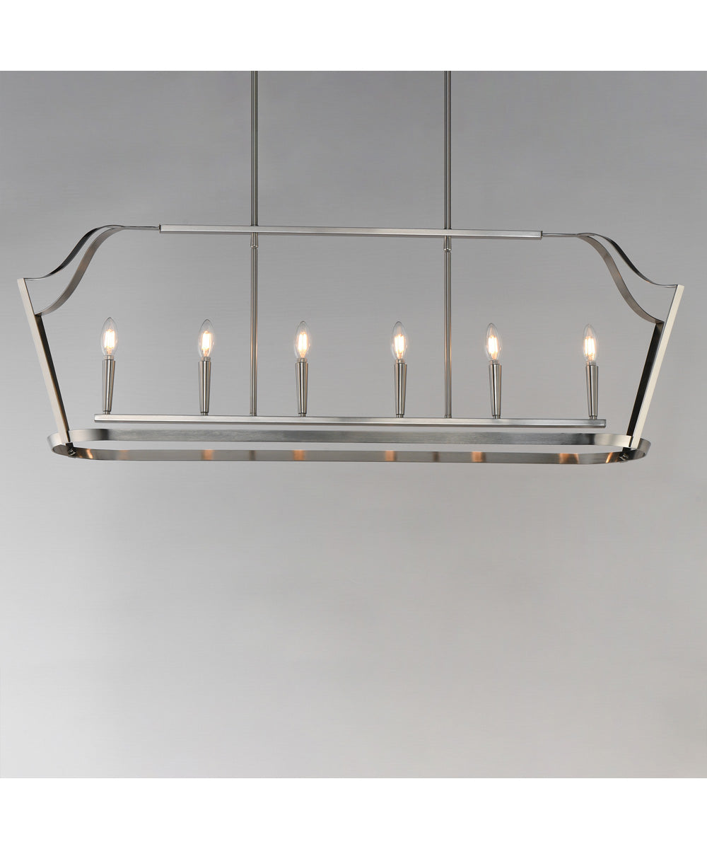 Arden 6-Light Linear Pendant Satin Nickel