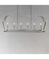Arden 6-Light Linear Pendant Satin Nickel