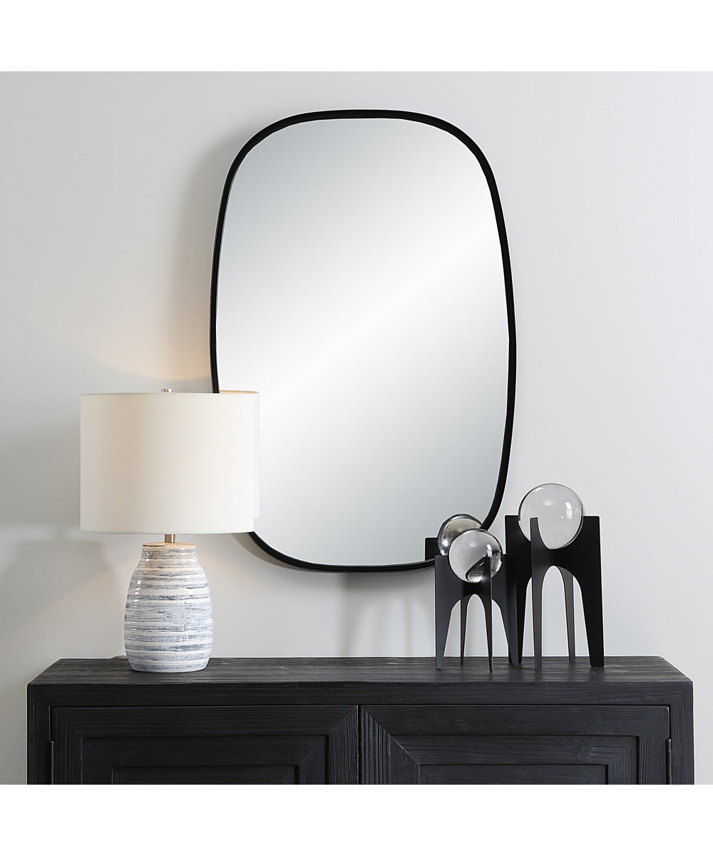 22x37" Wall Mirror Satin Black