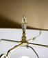 Swarovski Crystal Large Champagne Teardrops Polished Brass Lamp Finial 2.75"h