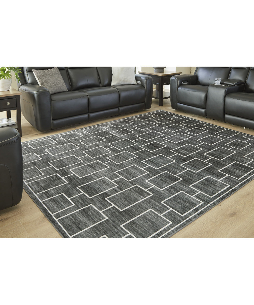 Elderland Washable Large Rug Black/Gray