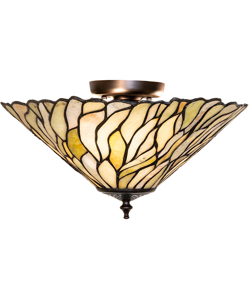 16" Wide Willow Jadestone Flush Mount