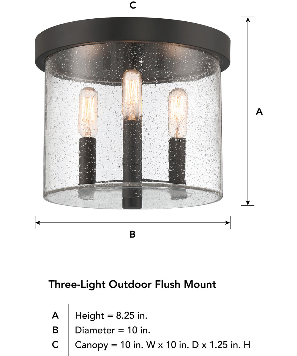 Otto 3 Light Flushmount Matte Black