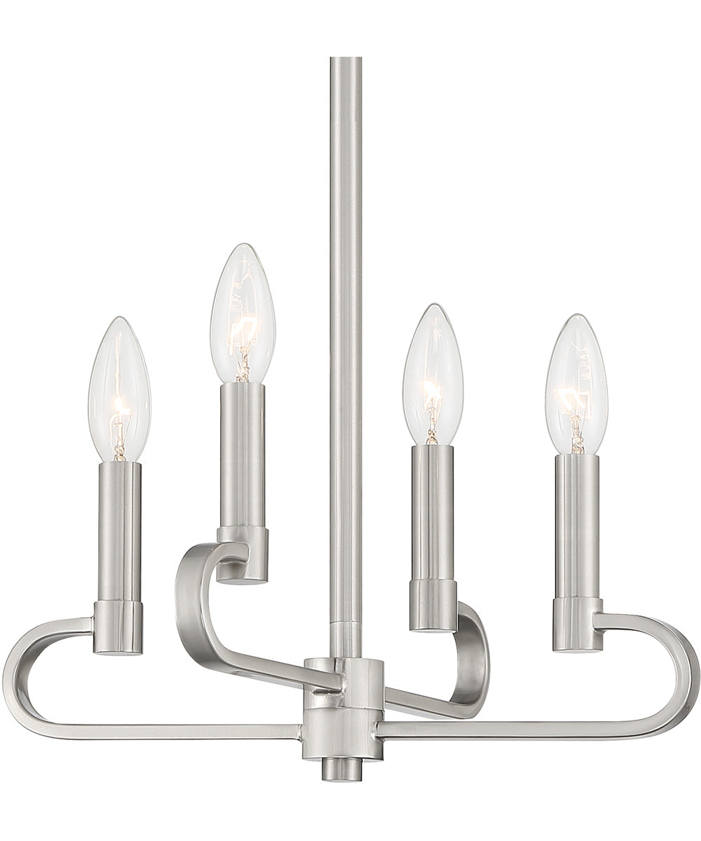 Summit 4 Light Chandelier Convertible Brushed Nickel