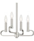 Summit 4 Light Chandelier Convertible Brushed Nickel