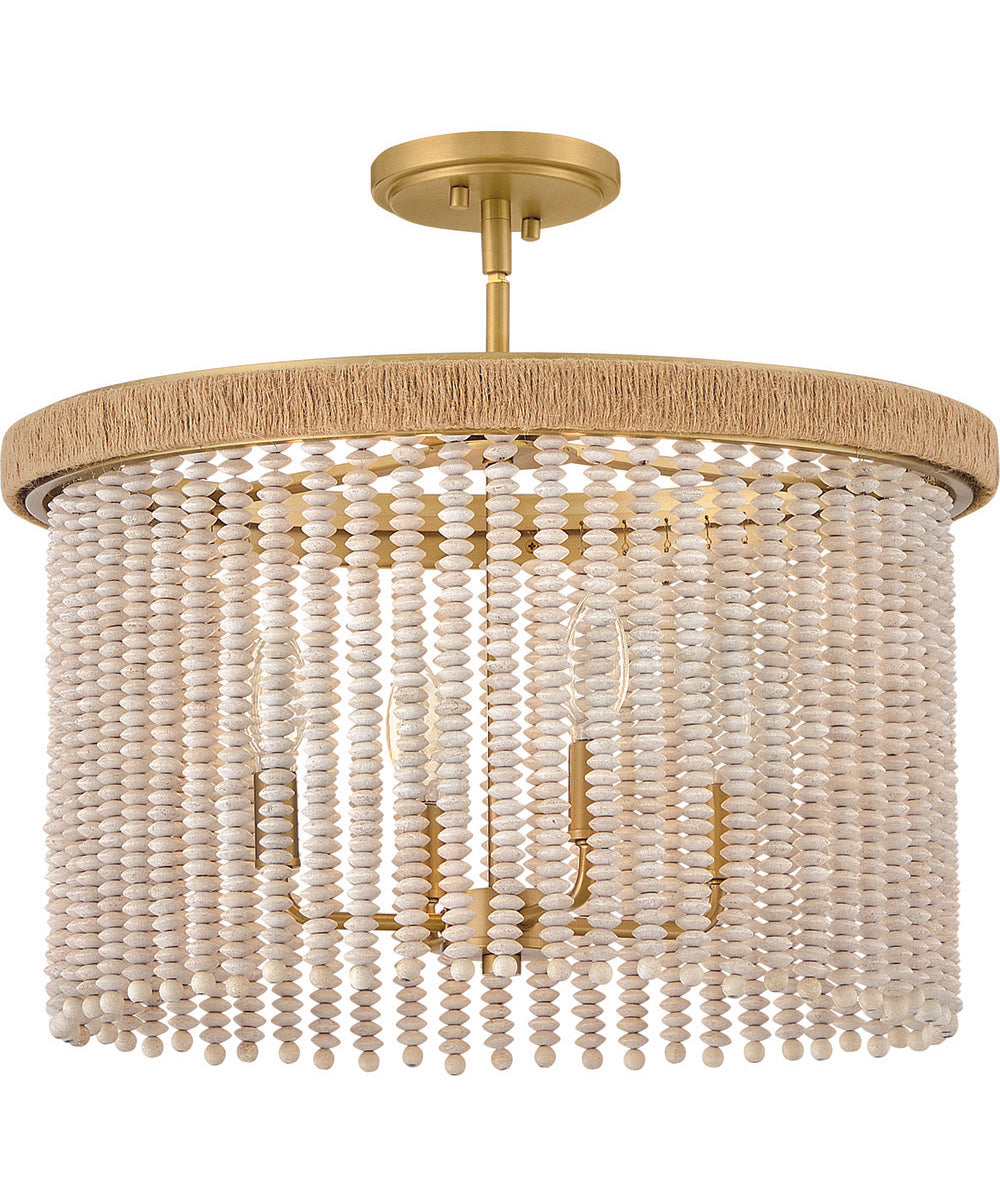 Indra 4-Light Large Convertible Semi-Flush Mount in Lacquered Brass