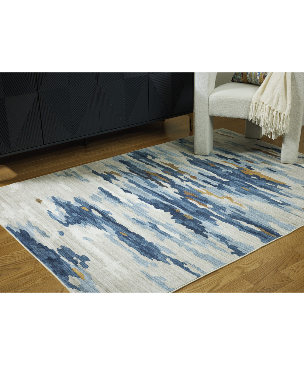 Vinlett Washable Medium Rug Cream/Blue/Brown