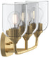 Ilia 3-Light Bath Vanity with Clear Glass Shade Brushed Gold