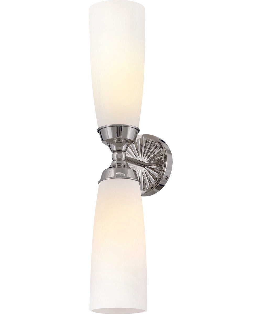 Alexis 2-Light Large Two Light Sconce in Polished Nickel