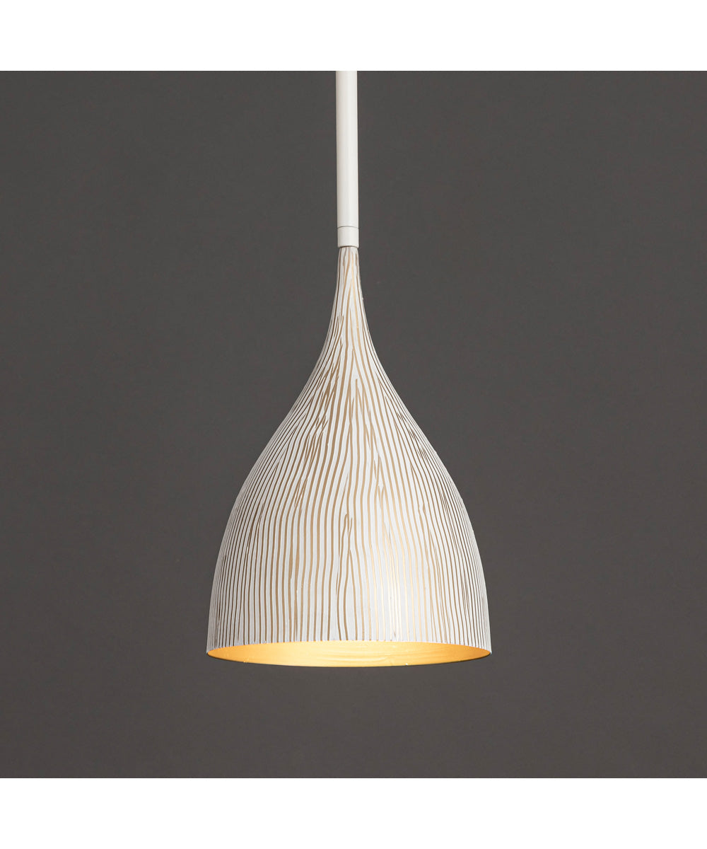 Fleur 1-Light Mini Pendant White/Gold