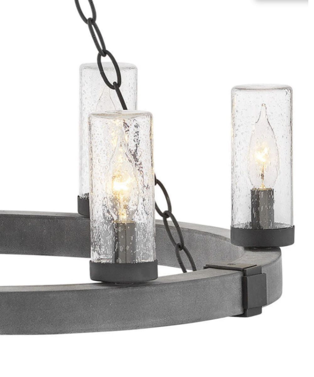 Sawyer 6-Light Medium Outdoor Single Tier in Aged Zinc