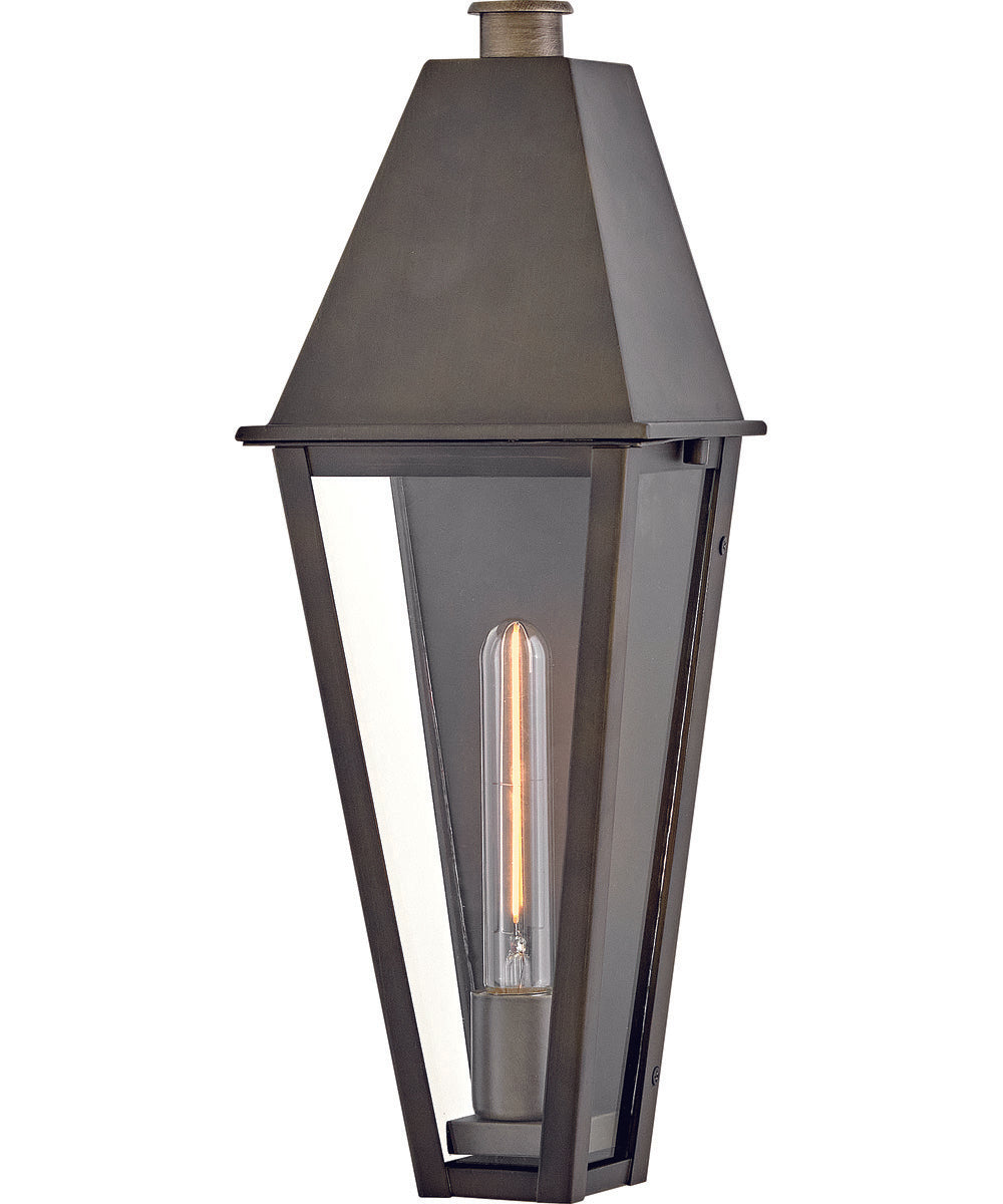 Endsley 1-Light Medium Wall Mount Lantern in Blackened Brass