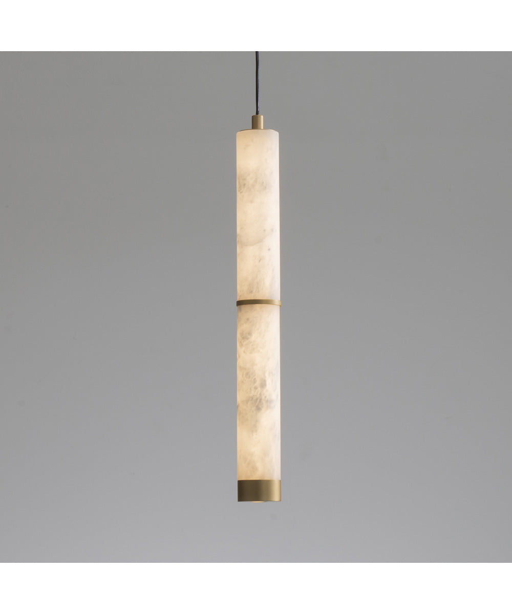Aragon 17 inch LED Pendant White Alabaster / Gold