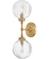 Helene 2-Light Medium Two Light Sconce in Lacquered Brass
